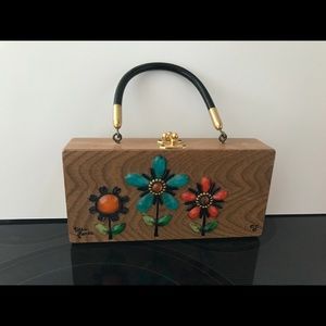 Enid Collins Tres Flores Box Handbag
